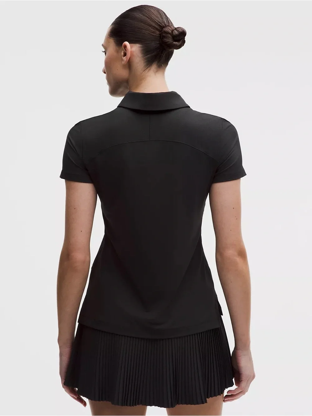 Lululemon Quick-Dry Short-Sleeve Polo Shirt Straight Hem black size 2